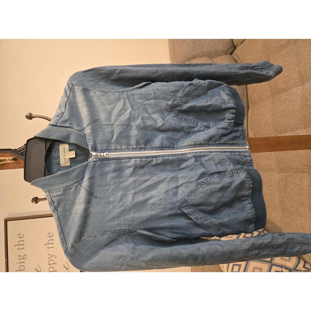 Cloth & Stone Women's Denim Bomber Jacket Size Small